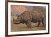 Charging Indian Rhinoceros-null-Framed Premium Giclee Print