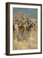 Charging Indians on Horseback-Derek Charles Eyles-Framed Giclee Print