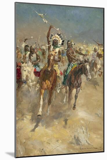 Charging Indians on Horseback-Derek Charles Eyles-Mounted Giclee Print