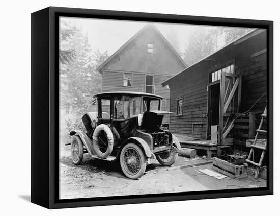 Charging the Battery of a Detroit Electric-null-Framed Stretched Canvas