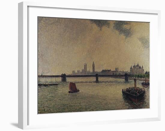 Charing Cross Bridge, London; Le Pont De Charing Cross, Londres-Camille Pissarro-Framed Giclee Print