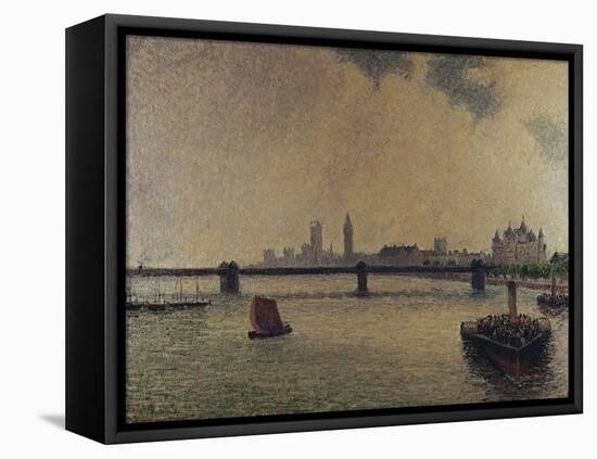 Charing Cross Bridge, London; Le Pont De Charing Cross, Londres-Camille Pissarro-Framed Stretched Canvas