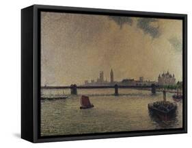 Charing Cross Bridge, London; Le Pont De Charing Cross, Londres-Camille Pissarro-Framed Stretched Canvas