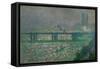 Charing Cross Bridge, London,-Claude Monet-Framed Stretched Canvas