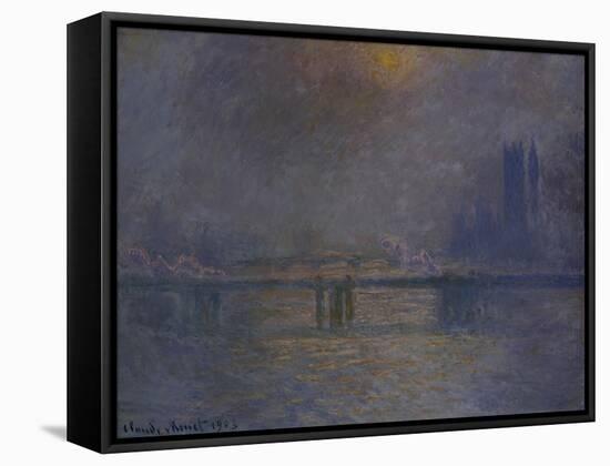Charing Cross Bridge, the Thames-Claude Monet-Framed Stretched Canvas