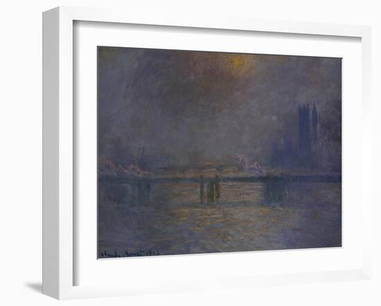 Charing Cross Bridge, the Thames-Claude Monet-Framed Giclee Print