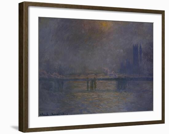Charing Cross Bridge, the Thames-Claude Monet-Framed Giclee Print
