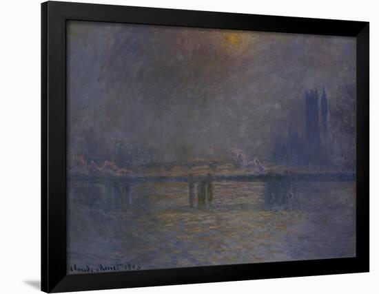 Charing Cross Bridge, the Thames-Claude Monet-Framed Premium Giclee Print