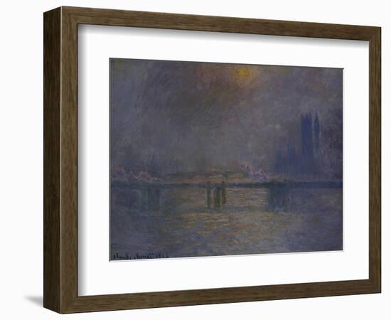 Charing Cross Bridge, the Thames-Claude Monet-Framed Giclee Print