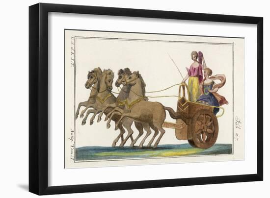 Chariot of the Ancient Greeks with a Woman Driver and a Woman Passenger-null-Framed Art Print