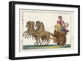 Chariot of the Ancient Greeks with a Woman Driver and a Woman Passenger-null-Framed Art Print