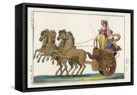 Chariot of the Ancient Greeks with a Woman Driver and a Woman Passenger-null-Framed Stretched Canvas