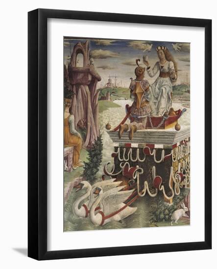 Chariot of Venus Drawn by Swans, Detail from Triumph of Venus, Scene from Month of April, Ca 1470-Francesco del Cossa-Framed Giclee Print