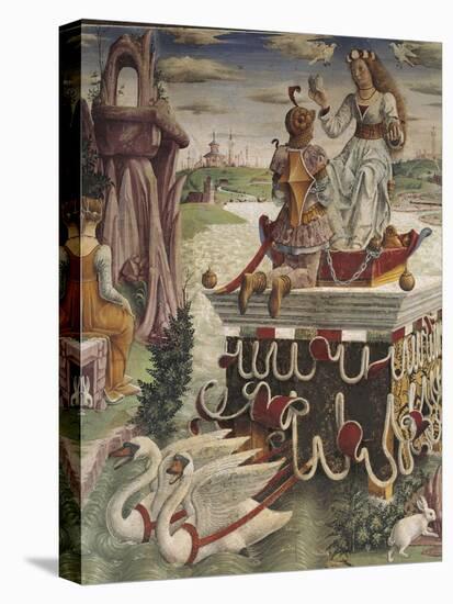 Chariot of Venus Drawn by Swans, Detail from Triumph of Venus, Scene from Month of April, Ca 1470-Francesco del Cossa-Stretched Canvas