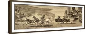 Chariot Race at Roman Games, after a Painting by Alejandro Wagner, from 'Album Artistico',…-Spanish School-Framed Giclee Print