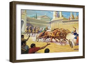 Chariot Race at the Circus Maximus-Severino Baraldi-Framed Giclee Print