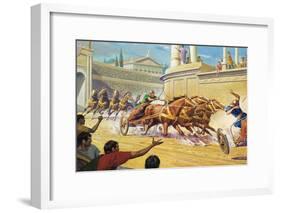 Chariot Race at the Circus Maximus-Severino Baraldi-Framed Giclee Print