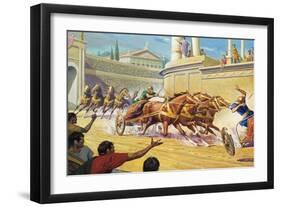 Chariot Race at the Circus Maximus-Severino Baraldi-Framed Giclee Print