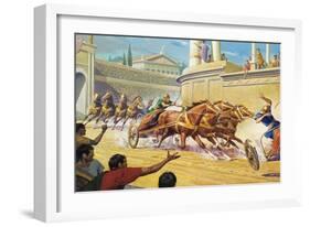 Chariot Race at the Circus Maximus-Severino Baraldi-Framed Giclee Print