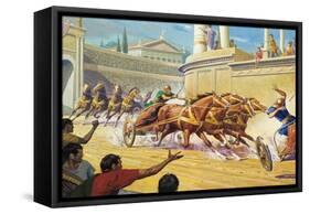 Chariot Race at the Circus Maximus-Severino Baraldi-Framed Stretched Canvas