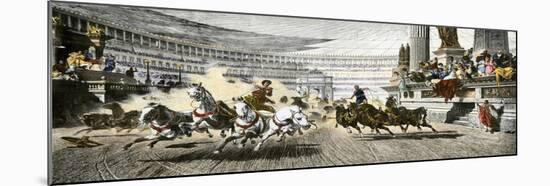 Chariot Race in the Circus Maximus of Ancient Rome-null-Mounted Giclee Print