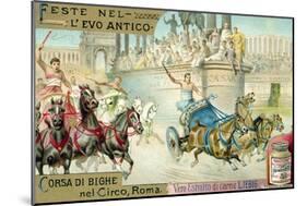 Chariot Race in the Circus, Rome-null-Mounted Giclee Print