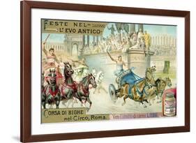 Chariot Race in the Circus, Rome-null-Framed Giclee Print