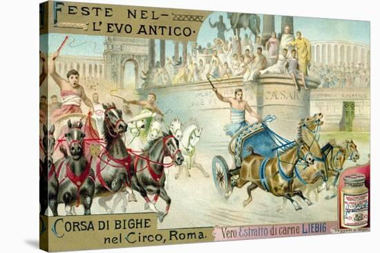 Chariot Race in the Circus, Rome-null-Stretched Canvas