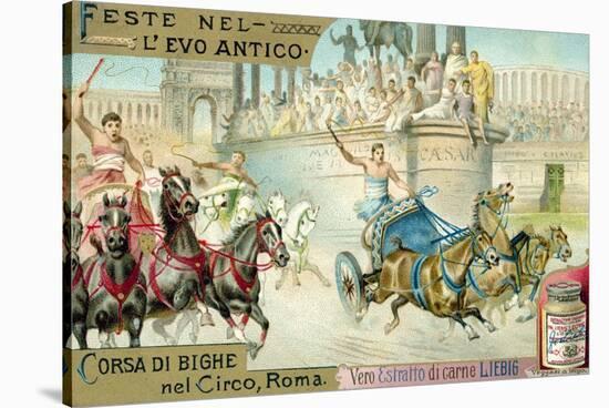Chariot Race in the Circus, Rome-null-Stretched Canvas