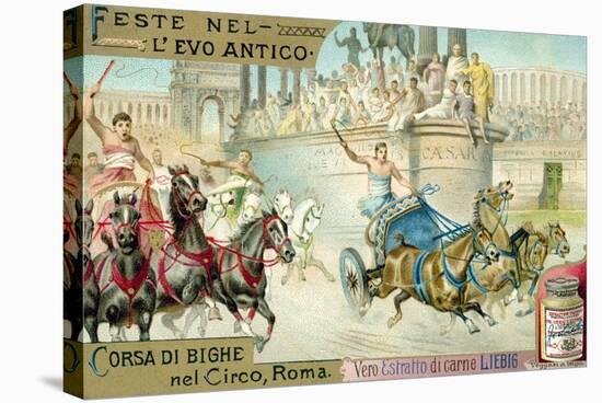 Chariot Race in the Circus, Rome-null-Stretched Canvas