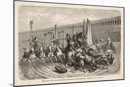 Chariot Racing in the Circus at Rome: a Spill at a Turn-H. Leutemann-Mounted Art Print
