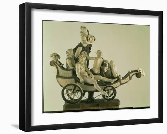 Chariot with Silenus, Ivory Sculpture, Munich, Second Quarter of the 18th Century-Simon Troger-Framed Giclee Print