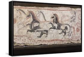 Charioteer and Horses, Painted Tomb Slab Detail, National Archaeological Museum-Eleanor Scriven-Framed Stretched Canvas