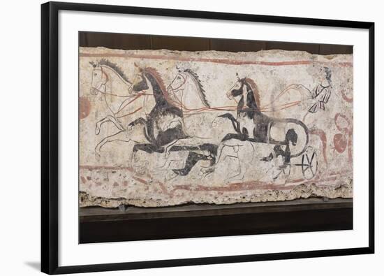 Charioteer and Horses, Painted Tomb Slab Detail, National Archaeological Museum-Eleanor Scriven-Framed Photographic Print