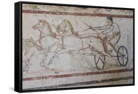 Charioteer and Horses, Painted Tomb Slab Detail, National Archaeological Museum-Eleanor Scriven-Framed Stretched Canvas