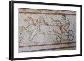 Charioteer and Horses, Painted Tomb Slab Detail, National Archaeological Museum-Eleanor Scriven-Framed Photographic Print