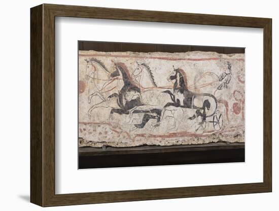 Charioteer and Horses, Painted Tomb Slab Detail, National Archaeological Museum-Eleanor Scriven-Framed Photographic Print