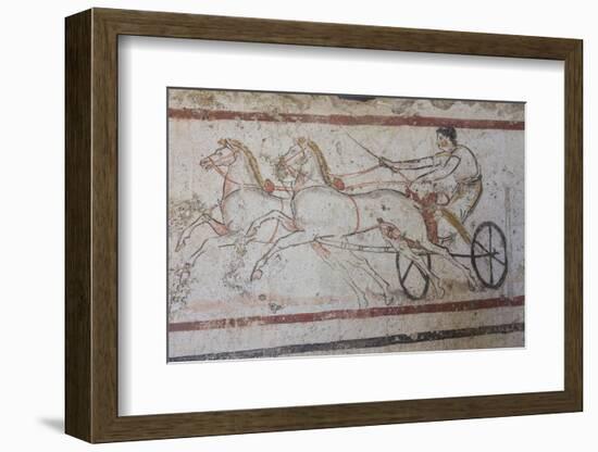 Charioteer and Horses, Painted Tomb Slab Detail, National Archaeological Museum-Eleanor Scriven-Framed Photographic Print