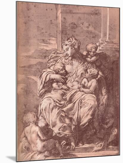 Charity, 16th century, (1903)-Francesco Primaticcio-Mounted Giclee Print