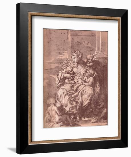 Charity, 16th century, (1903)-Francesco Primaticcio-Framed Giclee Print