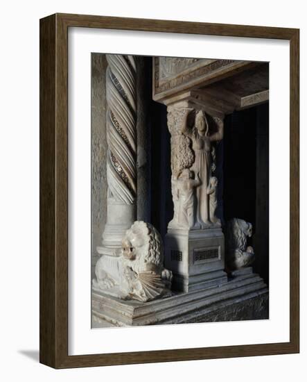 Charity and Twisted Column, Detail of Tomb of Catherine of Austria, 1323 Ca-Tino da Camaino-Framed Giclee Print