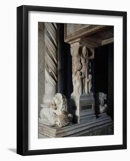 Charity and Twisted Column, Detail of Tomb of Catherine of Austria, 1323 Ca-Tino da Camaino-Framed Giclee Print