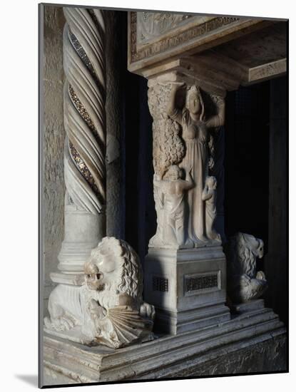 Charity and Twisted Column, Detail of Tomb of Catherine of Austria, 1323 Ca-Tino da Camaino-Mounted Giclee Print