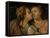 Charity Kissing Peace-Frans Floris-Framed Stretched Canvas