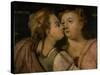 Charity Kissing Peace-Frans Floris-Stretched Canvas