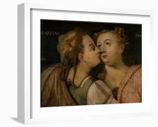 Charity Kissing Peace-Frans Floris-Framed Giclee Print