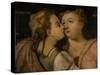 Charity Kissing Peace-Frans Floris-Stretched Canvas