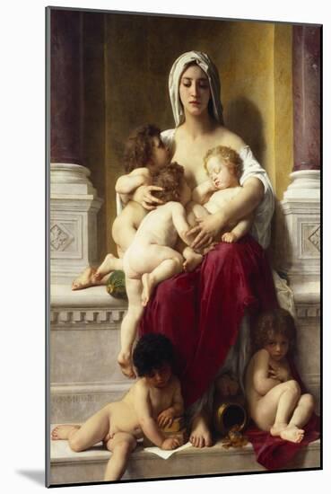Charity; La Charite-William Adolphe Bouguereau-Mounted Giclee Print