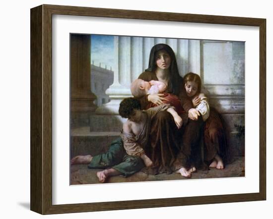 Charity or the Indigent Family, 1865-William-Adolphe Bouguereau-Framed Giclee Print