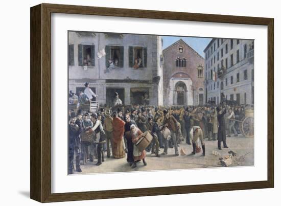 Charity Walk in Corso Garibaldi, Milan on 24 December 1882-Giacomo Campi-Framed Giclee Print